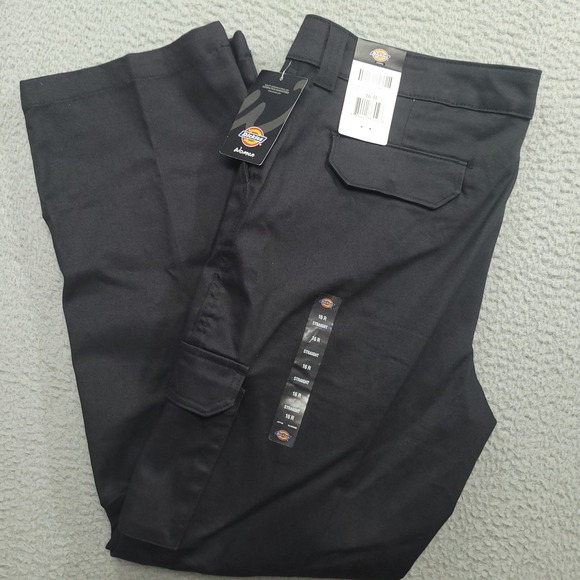 Dickies Pants - Dickies Women's 16R Stretch Relaxed Fit Black Cargo Pants NEW